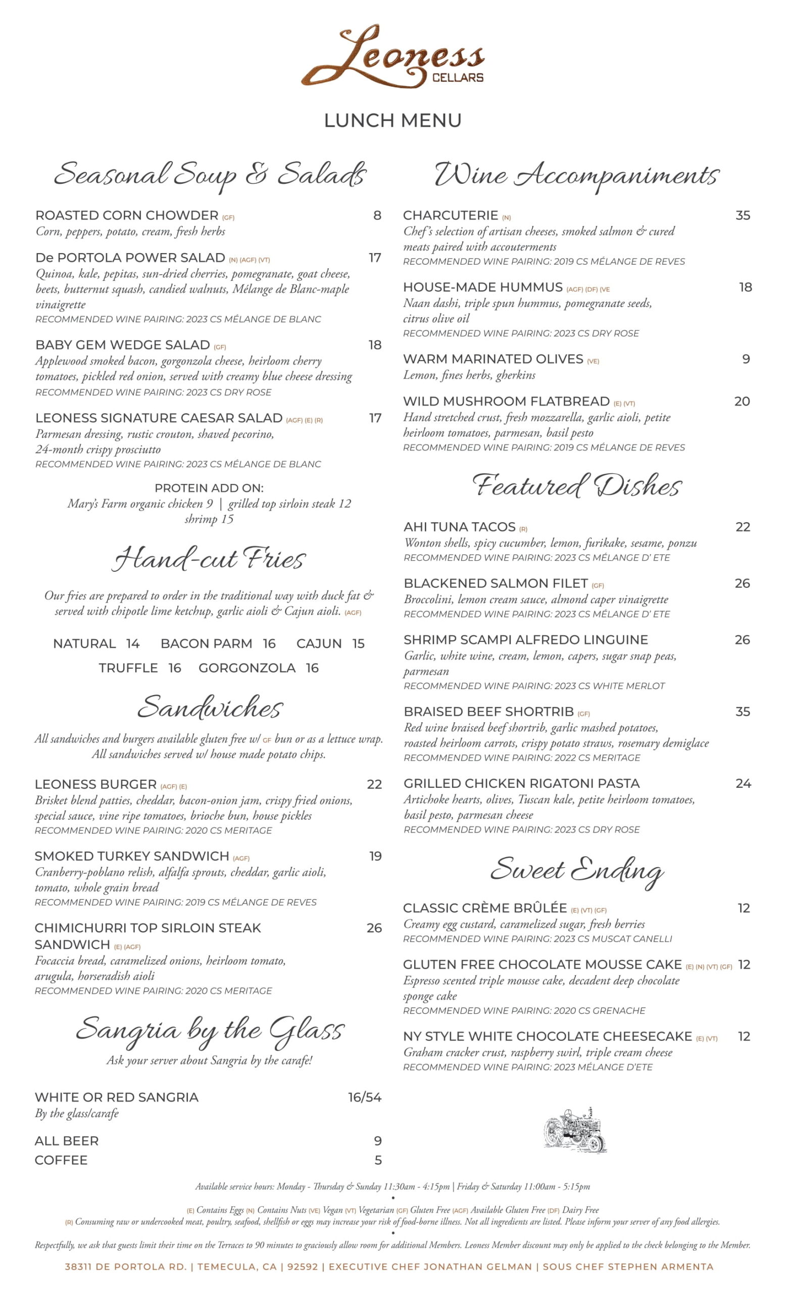 Leoness Terrace Menu 4.3.25